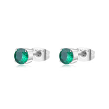 Carica l&#39;immagine nel visualizzatore di Gallery, SDZ91 Orecchini a Punto Luce S&#39;AGAPò DAZZLY con cristallo Verde emerald da 5mm
