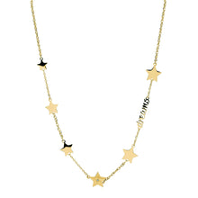 Carica l&#39;immagine nel visualizzatore di Gallery, SFC08 Collana S&#39;AGAPò FANCY con stelline e scritta Dreams in acciaio Placcato oro
