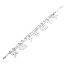 Carica l'immagine nel visualizzatore di Gallery, Bracciale multifilo con Charms a croci e medaglie in acciaio di S'Agapò GOTIKA SGT11

