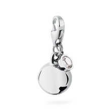 Carica l&#39;immagine nel visualizzatore di Gallery, SHA163 Charm Sagapo HAPPY acciaio con campanella e cristalli bianchi
