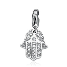 Carica l'immagine nel visualizzatore di Gallery, Charm a forma di mano di Fatima in acciaio e cristallo di S'Agapò HAPPY SHA219
