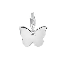 Carica l'immagine nel visualizzatore di Gallery, charm a forma di farfalla in acciaio lucido color argento
