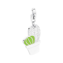 Carica l'immagine nel visualizzatore di Gallery, Charm a forma di cactus in acciaio inossidabile e smalto verde S'Agapò HAPPY SHA69
