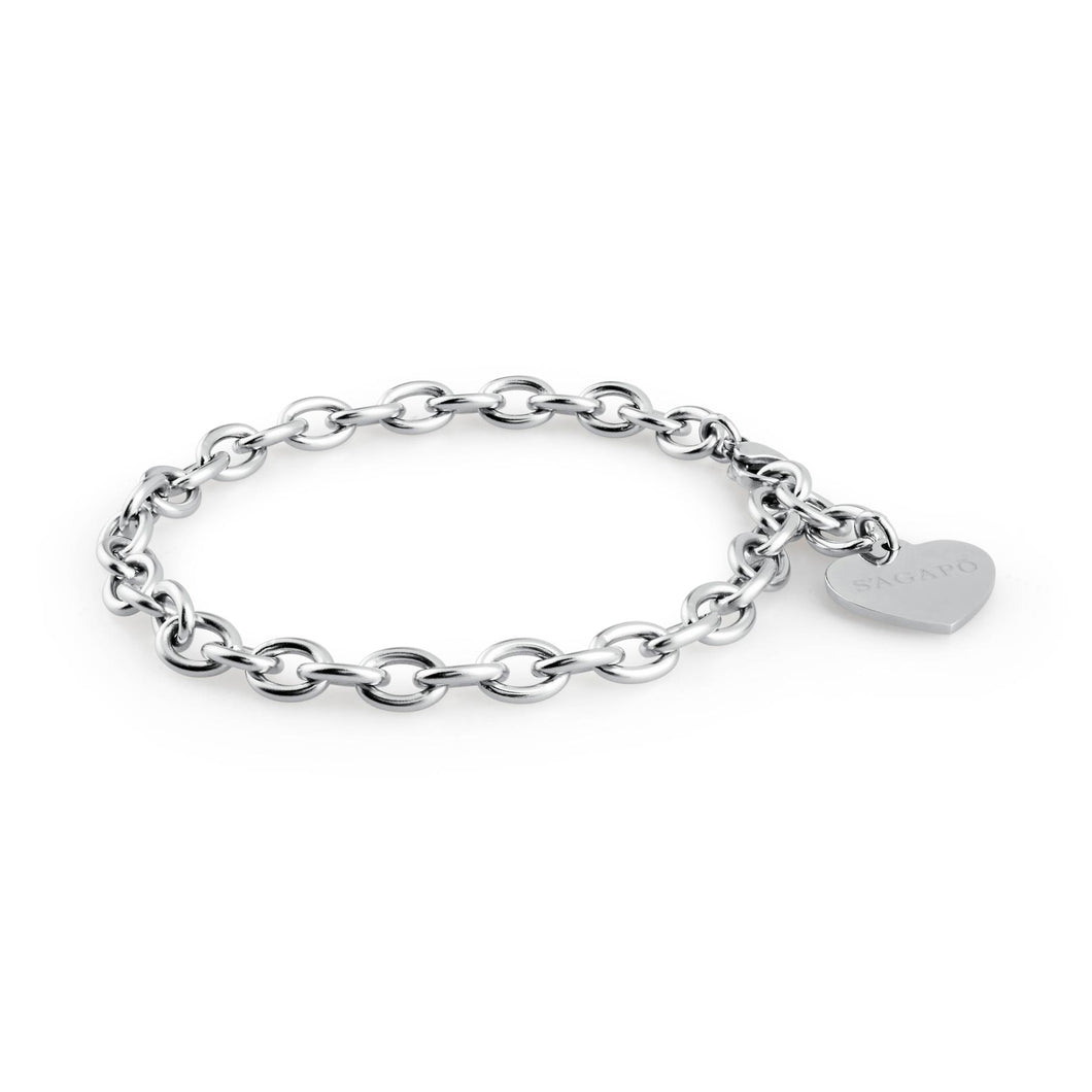 SHAC2 S'AGAPò Bracciale per Charms HAPPY da donna con Cuore