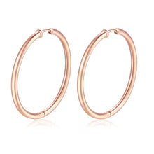 Carica l'immagine nel visualizzatore di Gallery, Orecchini a cerchio da 37mm in acciaio PVD oro rosa 14k di S'Agapò HAPPY EARS SHEA09
