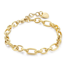 Carica l'immagine nel visualizzatore di Gallery, bracciale a maglie larghe texturizzate in acciaio dorato di sagapo linea chunky
