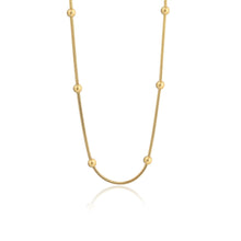 Carica l'immagine nel visualizzatore di Gallery, Collana a catena snake alternata con sfere in Acciaio PVD Oro di Sagapo CHUNKY SHK50
