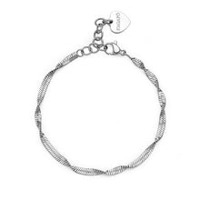 Carica l'immagine nel visualizzatore di Gallery, Bracciale con catena Snake Torchon in acciaio lucido di S'Agapò CHUNKY SHK51
