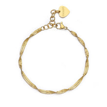 Carica l'immagine nel visualizzatore di Gallery, Bracciale con catena Snake Torchon in acciaio PVD Oro di S'Agapò CHUNKY SHK52
