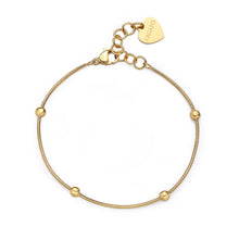 Carica l'immagine nel visualizzatore di Gallery, Bracciale a catena snake alternata con sfere in Acciaio PVD Oro di Sagapo CHUNKY SHK54
