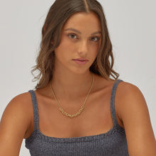 Carica l'immagine nel visualizzatore di Gallery, Collana girocollo con catena spiga e rolò lavorata Sagapo CHUNKY in Acciaio dorato SHK62

