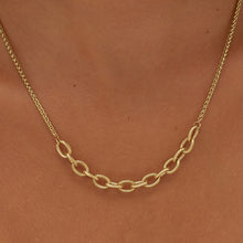 Carica l'immagine nel visualizzatore di Gallery, Collana girocollo con catena spiga e rolò lavorata Sagapo CHUNKY in Acciaio dorato SHK62

