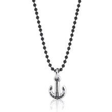 Carica l'immagine nel visualizzatore di Gallery, Collana Uomo a palline nere di S'agapò CHARISMA con Ancora in acciaio e smalto nero
