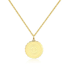 Carica l&#39;immagine nel visualizzatore di Gallery, SKY06 Collana S&#39;AGAPò LUCKY COIN Freedom con pendente rosa dei venti in acciaio Placcato Oro
