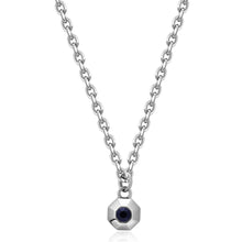 Carica l'immagine nel visualizzatore di Gallery, Collana uomo con pendente ottagonale e cristallo scuro in acciaio lucido
