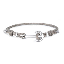 Carica l&#39;immagine nel visualizzatore di Gallery, SOR12 Bracciale Sagapo ANCHOR in acciaio e cordino in nylon beige
