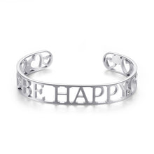 Carica l&#39;immagine nel visualizzatore di Gallery, SOV15 Bracciale S&#39;AGAPò LOVELY con scritta Be Happy in Acciaio e Cristalli

