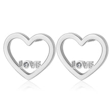 Carica l&#39;immagine nel visualizzatore di Gallery, SPE22 Orecchini S&#39;agapò PRETTY in acciaio a forma di cuore con Love
