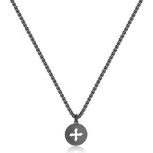 Carica l'immagine nel visualizzatore di Gallery, Collana Uomo con croce greca  traforata in acciaio con PVD grigio antracite

