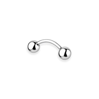 Orecchino singolo a bilanciere ricurvo modello pallina pallina color argento