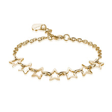 Carica l'immagine nel visualizzatore di Gallery, Bracciale donna con 7 stelline in acciaio e pvd oro S'Agapò STARLOVE SRL13
