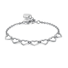Carica l'immagine nel visualizzatore di Gallery, Bracciale donna con 7 cuoricini in acciaio S'Agapò STARLOVE SRL15
