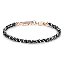 Carica l'immagine nel visualizzatore di Gallery, Bracciale Uomo in acciaio con catena a spiga con PVD Rutenio e Oro Rosa S'AGAPò RIPPLE SRP25
