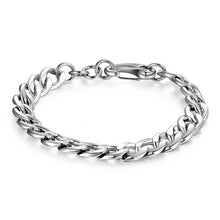 Carica l'immagine nel visualizzatore di Gallery, Bracciale con catena grumetta in acciaio lucido color argento 
