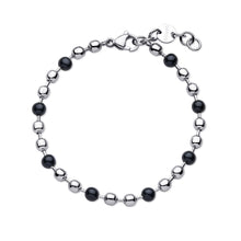 Carica l'immagine nel visualizzatore di Gallery, Bracciale Uomo con catena a palline in acciaio e smalto grigio S'AGAPò RIPPLE SRP65
