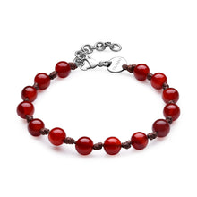 Carica l&#39;immagine nel visualizzatore di Gallery, SRT19 Bracciale S&#39;AGAPò RIOT con cordino cerato marrone e Agata Rossa

