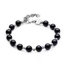 Carica l&#39;immagine nel visualizzatore di Gallery, SRT20 Bracciale S&#39;AGAPò RIOT con cordino cerato grigio e Agata Nera.
