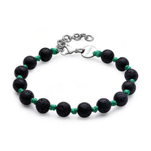 Carica l&#39;immagine nel visualizzatore di Gallery, SRT23 Bracciale S&#39;AGAPò RIOT con cordino cerato Verde e Lava Stone
