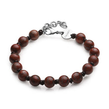 Carica l&#39;immagine nel visualizzatore di Gallery, SRT26 Bracciale S&#39;AGAPò RIOT con cordino cerato marrone e Diaspro Rosso
