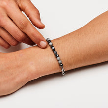 Carica l'immagine nel visualizzatore di Gallery, Bracciale in acciaio 316L con elementi in ematite e agata colorata di S'Agapò RIOT SRT36
