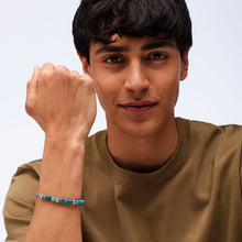 Carica l'immagine nel visualizzatore di Gallery, Bracciale in acciaio 316L con elementi in apatite celeste di S'Agapò RIOT SRT38
