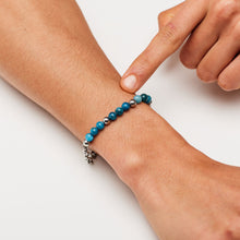 Carica l'immagine nel visualizzatore di Gallery, Bracciale in acciaio 316L con elementi in apatite celeste di S'Agapò RIOT SRT38
