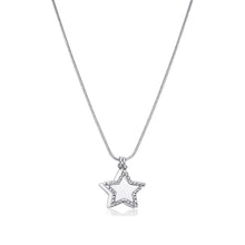 Carica l'immagine nel visualizzatore di Gallery, Collana con pendente doppio a forma di stella in acciaio 316L di S'AGAPò Message SSG07
