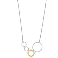 Carica l'immagine nel visualizzatore di Gallery, Collana con 4 cerchi in acciaio pvd oro e cristalli bianchi S'agapò SIRKEL SSK01
