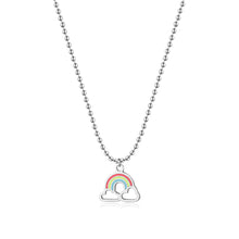 Carica l'immagine nel visualizzatore di Gallery, Collana a maglia pallina con arcobaleno in acciaio e smalto colorato S'Agapò SMILE SSM001

