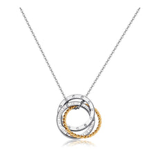 Carica l'immagine nel visualizzatore di Gallery, Collana con cerchi intrecciati in acciaio pvd oro e cristalli bianchi S'agapò TRINIDAD STR20

