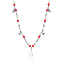 Carica l'immagine nel visualizzatore di Gallery, Collana con Stella Marina, sfere e smalto Rosso Corallo di S'Agapò VIBES SVB55
