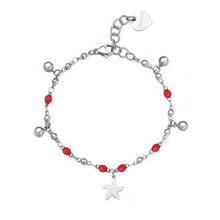Carica l&#39;immagine nel visualizzatore di Gallery, SVB59 Bracciale S&#39;AGAPò Vibes con smalto Rosso e Charm a forma di Stella Marina
