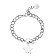 Carica l'immagine nel visualizzatore di Gallery, Bracciale in acciaio con Charms a forma di stella liscia e Cristallo

