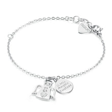 Carica l'immagine nel visualizzatore di Gallery, Bracciale con Angelo e Medaglietta "Il mio Angelo Custode" in acciaio e cristalli S'AGAPò YOU SYO11
