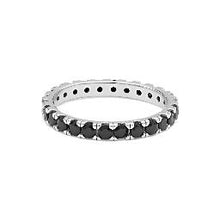 Carica l&#39;immagine nel visualizzatore di Gallery, COMETE Uomo Argento UAN 121 Anello con Zirconi Neri - Tennis
