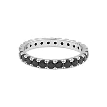 Carica l&#39;immagine nel visualizzatore di Gallery, COMETE Uomo Argento UAN 121 Anello con Zirconi Neri - Tennis
