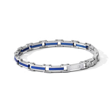 Carica l&#39;immagine nel visualizzatore di Gallery, COMETE Uomo Acciaio UBR 1197 Bracciale in Acciaio con PVD Blu - Texture
