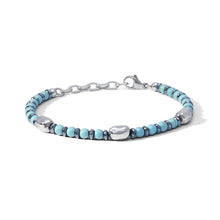 Carica l&#39;immagine nel visualizzatore di Gallery, COMETE Uomo Acciaio UBR 1208 Bracciale a filo con Turchese ed Ematite - District
