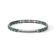 Carica l&#39;immagine nel visualizzatore di Gallery, COMETE Uomo Acciaio UBR 1236 Bracciale con PVD Nero e Ceramica Verde -Tyres
