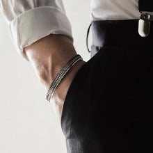 Carica l&#39;immagine nel visualizzatore di Gallery, COMETE Uomo Argento UBR 898 Bracciale con Zirconi Neri da 2mm - Tennis
